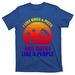 I Like Dogs And Pizza And Maybe 3 People Retro Funny Dog Pizza Gift T-Shirt