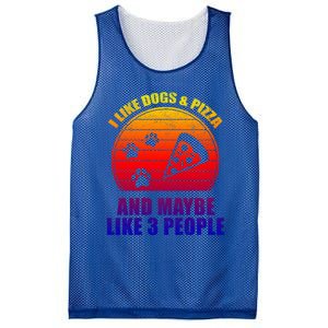 I Like Dogs And Pizza And Maybe 3 People Retro Funny Dog Pizza Gift Mesh Reversible Basketball Jersey Tank