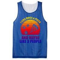 I Like Dogs And Pizza And Maybe 3 People Retro Funny Dog Pizza Gift Mesh Reversible Basketball Jersey Tank