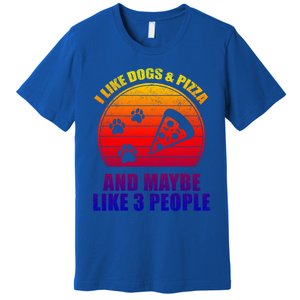 I Like Dogs And Pizza And Maybe 3 People Retro Funny Dog Pizza Gift Premium T-Shirt