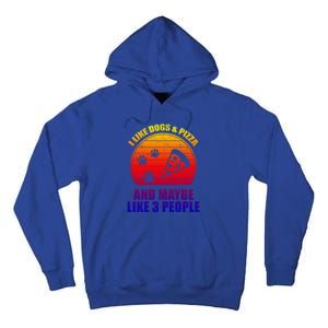 I Like Dogs And Pizza And Maybe 3 People Retro Funny Dog Pizza Gift Tall Hoodie