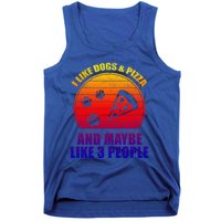 I Like Dogs And Pizza And Maybe 3 People Retro Funny Dog Pizza Gift Tank Top