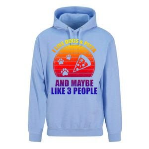 I Like Dogs And Pizza And Maybe 3 People Retro Funny Dog Pizza Gift Unisex Surf Hoodie