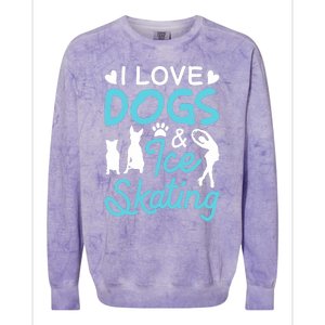 I Love Dogs And Ice Skating Colorblast Crewneck Sweatshirt