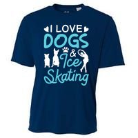 I Love Dogs And Ice Skating Cooling Performance Crew T-Shirt