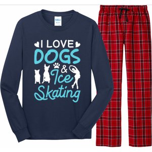 I Love Dogs And Ice Skating Long Sleeve Pajama Set