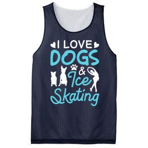 I Love Dogs And Ice Skating Mesh Reversible Basketball Jersey Tank