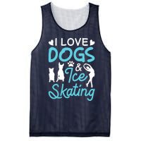 I Love Dogs And Ice Skating Mesh Reversible Basketball Jersey Tank