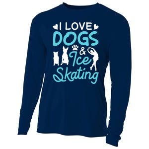 I Love Dogs And Ice Skating Cooling Performance Long Sleeve Crew