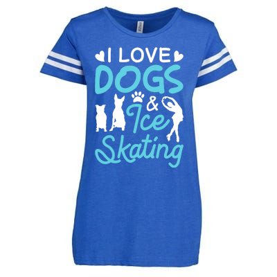 I Love Dogs And Ice Skating Enza Ladies Jersey Football T-Shirt