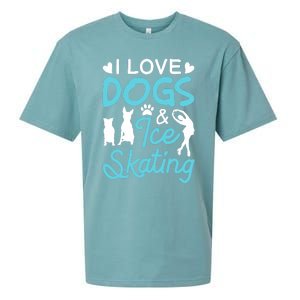 I Love Dogs And Ice Skating Sueded Cloud Jersey T-Shirt