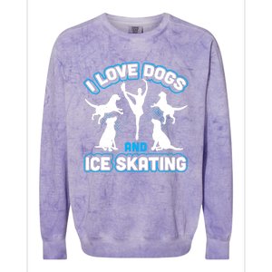 I Love Dogs And Ice Skating Colorblast Crewneck Sweatshirt