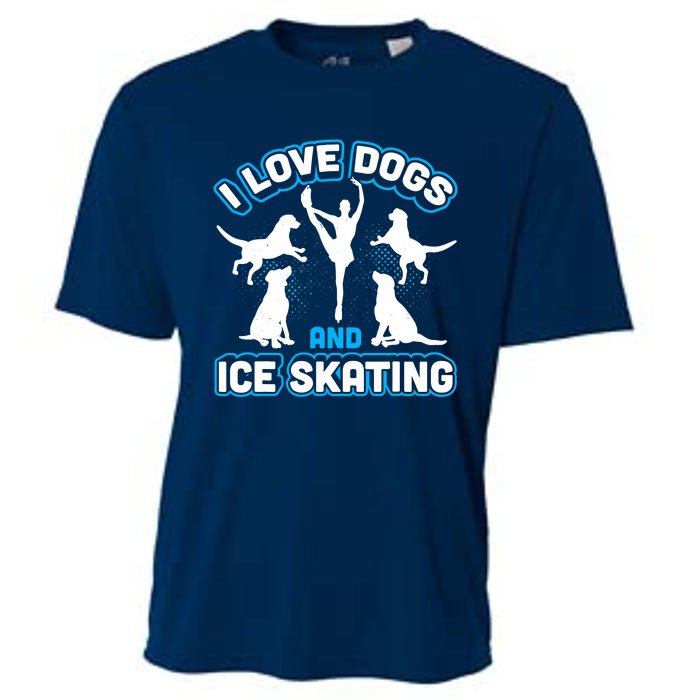 I Love Dogs And Ice Skating Cooling Performance Crew T-Shirt