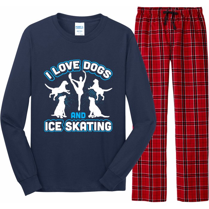 I Love Dogs And Ice Skating Long Sleeve Pajama Set