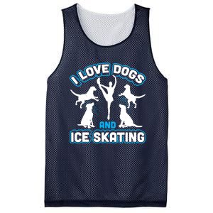 I Love Dogs And Ice Skating Mesh Reversible Basketball Jersey Tank