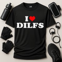I Love DILFs I heart DILFs Red Heart Cool Performance Shirt