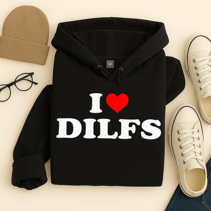 I Love DILFs I heart DILFs Red Heart Cool Hoodie