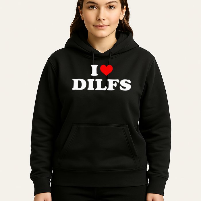 I Love DILFs I heart DILFs Red Heart Cool Hoodie