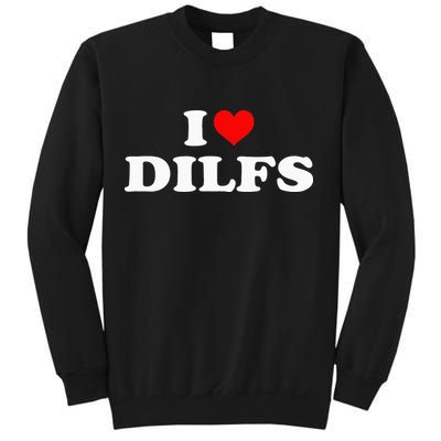 I Love DILFs I heart DILFs Red Heart Cool Sweatshirt