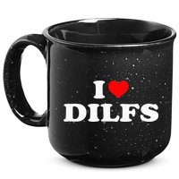 I Love DILFs I heart DILFs Red Heart Cool 15oz Campfire Ceramic Mug