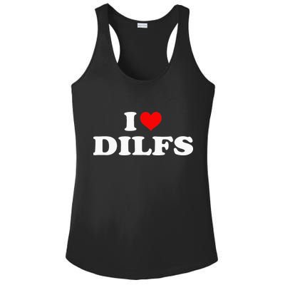I Love DILFs I heart DILFs Red Heart Cool Ladies PosiCharge Competitor Racerback Tank