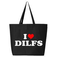 I Love DILFs I heart DILFs Red Heart Cool 25L Jumbo Tote