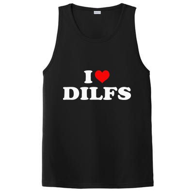 I Love DILFs I heart DILFs Red Heart Cool PosiCharge Competitor Tank