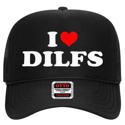 I Love DILFs I heart DILFs Red Heart Cool Trucker Hat