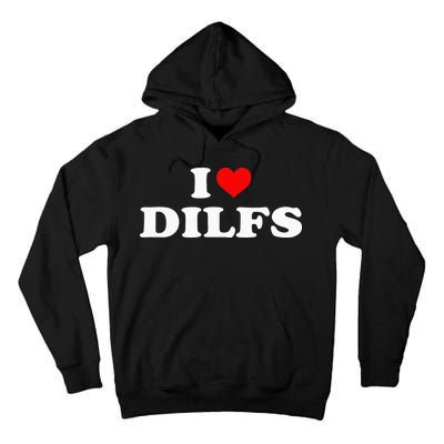 I Love DILFs I heart DILFs Red Heart Cool Tall Hoodie