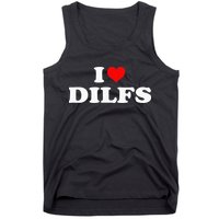 I Love DILFs I heart DILFs Red Heart Cool Tank Top