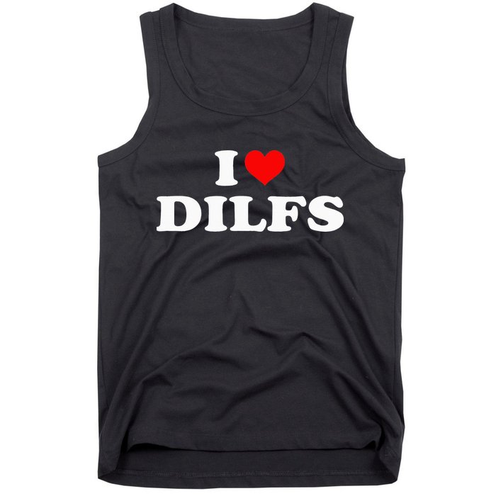 I Love DILFs I heart DILFs Red Heart Cool Tank Top