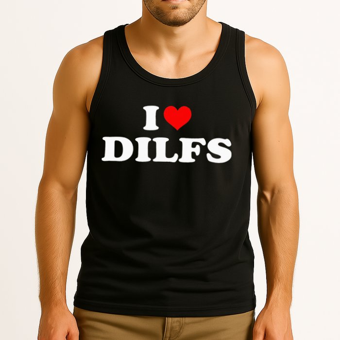 I Love DILFs I heart DILFs Red Heart Cool Tank Top