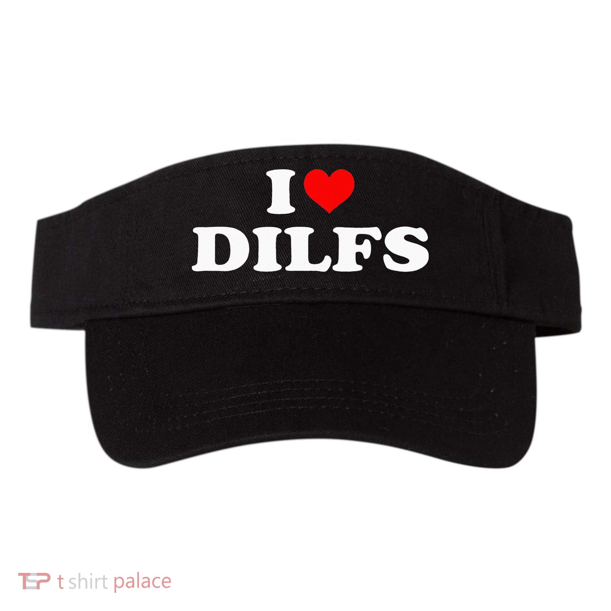 I Love DILFs I heart DILFs Red Heart Cool Visor