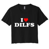 I Love DILFs I heart DILFs Red Heart Cool Crop Top