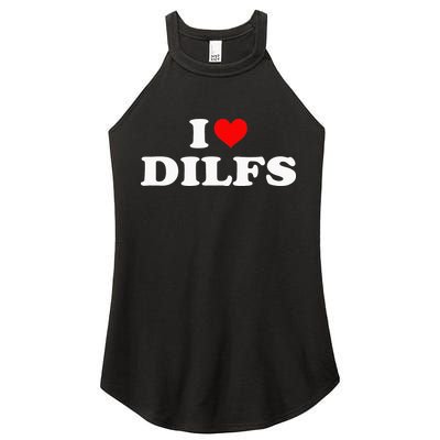 I Love DILFs I heart DILFs Red Heart Cool Women's Perfect Tri Rocker Tank