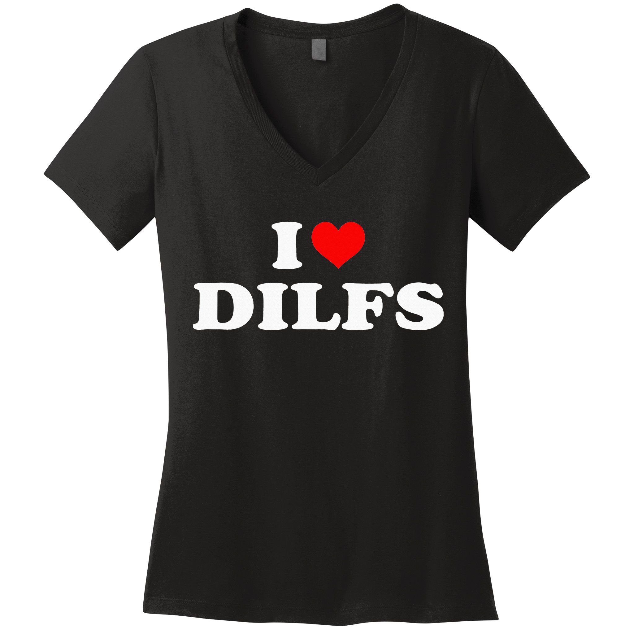 I Love DILFs I heart DILFs Red Heart Cool Women's V-Neck T-Shirt