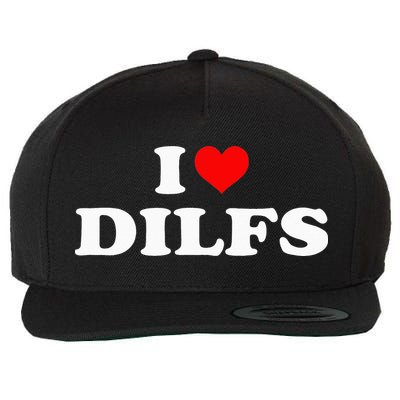 I Love DILFs I heart DILFs Red Heart Cool Wool Snapback Cap