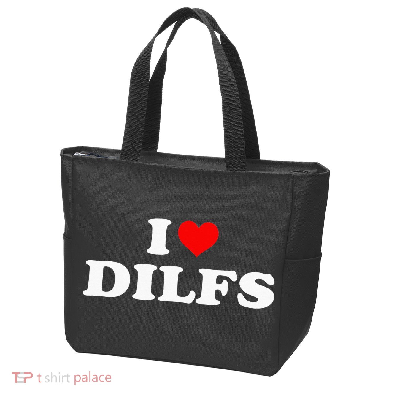 I Love DILFs I heart DILFs Red Heart Cool Zip Tote Bag