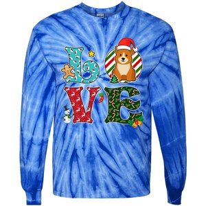 I Love Dog Pembroke Welsh Corgi Christmas Gift Tie-Dye Long Sleeve Shirt