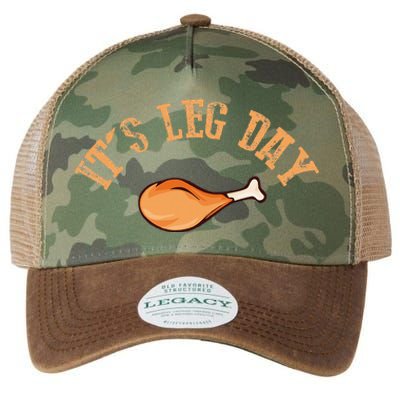 Its leg Day Funny Turkey Thanksgiving Legacy Tie Dye Trucker Hat