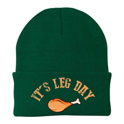 Its leg Day Funny Turkey Thanksgiving Knit Cap Winter Beanie