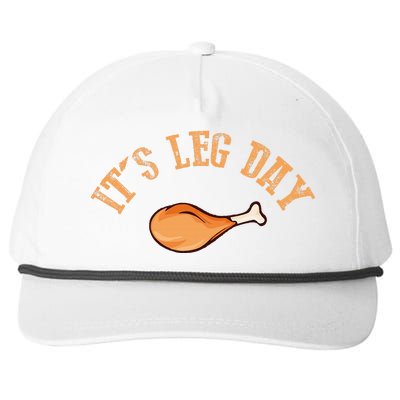 Its leg Day Funny Turkey Thanksgiving Snapback Five-Panel Rope Hat