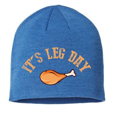 Its leg Day Funny Turkey Thanksgiving Sustainable Beanie