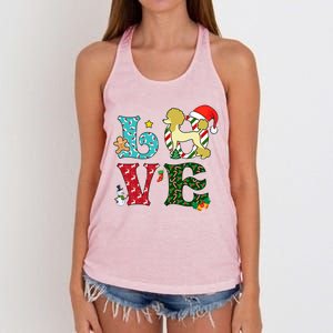 I Love Dog Poodle Christmas Gift Women's Knotted Racerback Tank