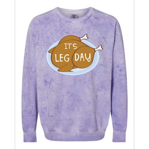 It's Leg Day For Fitness Enthusiasts On Thanksgiving Gift Colorblast Crewneck Sweatshirt