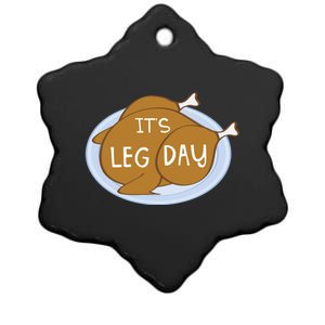 It's Leg Day For Fitness Enthusiasts On Thanksgiving Gift Ceramic Star Ornament