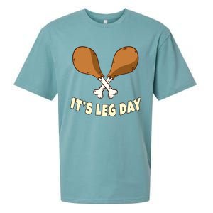 Its Leg Day Thanksgiving Funny Turkey For Gym Workout Gift Sueded Cloud Jersey T-Shirt