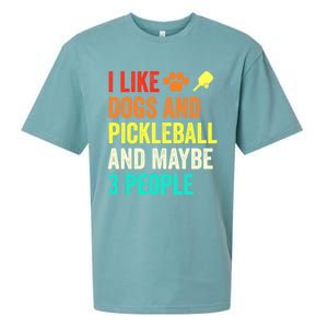 I Like Dogs Pickleball And Maybe 3 People Retro Saying Funny Meaningful Gift Sueded Cloud Jersey T-Shirt