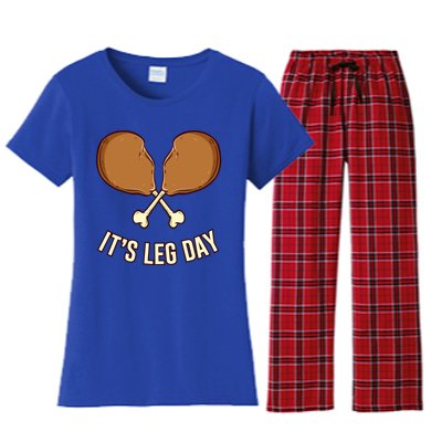 Its Leg Day Thanksgiving Gift Women's Flannel Pajama Set