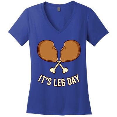 Its Leg Day Thanksgiving Gift Women's V-Neck T-Shirt